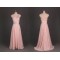 A-Line One-Shoulder Beaded Long Pink Chiffon Prom Evening Formal Dresses ED011114