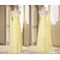 A-Line One-Shoulder Beaded Long Yellow Chiffon Prom Evening Formal Dresses ED011115