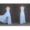 High Low Sweetheart Beaded Blue Chiffon Prom Evening Formal Dresses ED011116