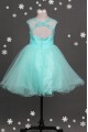 A-Line Beaded Short Blue Prom Evening Cocktail Homecoming Dresses ED011118