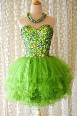 Short/Mini Sweetheart Beaded Tulle Cocktail Dresses ED011122