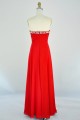 A-Line Sweetheart Beaded Long Red Chiffon Prom Evening Formal Dresses ED011132