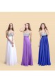 A-Line Straps Sleeveless Beaded Long Chiffon Prom Evening Formal Dresses ED011134