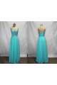 A-Line Sweetheart Beaded Long Blue Chiffon Prom Evening Formal Dresses ED011136