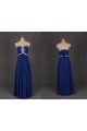 A-Line Sweetheart Beaded Long Blue Chiffon Prom Evening Formal Dresses ED011136