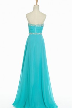 A-Line Sweetheart Beaded Long Chiffon Prom Evening Formal Dresses ED011137