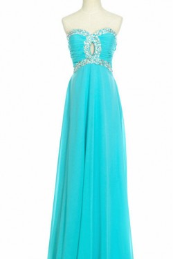 A-Line Sweetheart Beaded Long Chiffon Prom Evening Formal Dresses ED011137