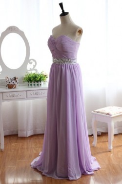 A-Line Sweetheart Beaded Long Chiffon Prom Evening Formal Dresses ED011140