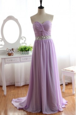 A-Line Sweetheart Beaded Long Chiffon Prom Evening Formal Dresses ED011140