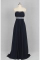 A-Line Strapless Beaded Long Chiffon Prom Evening Formal Dresses ED011141