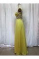 A-Line Sweetheart Beaded Long Yellow Chiffon Prom Evening Formal Dresses ED011147