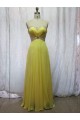 A-Line Sweetheart Beaded Long Yellow Chiffon Prom Evening Formal Dresses ED011147