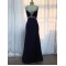 Sheath Beaded Long Blue Chiffon Prom Evening Formal Dresses ED011151