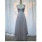 A-Line V-Neck Beaded Long White Chiffon Prom Evening Formal Dresses ED011152