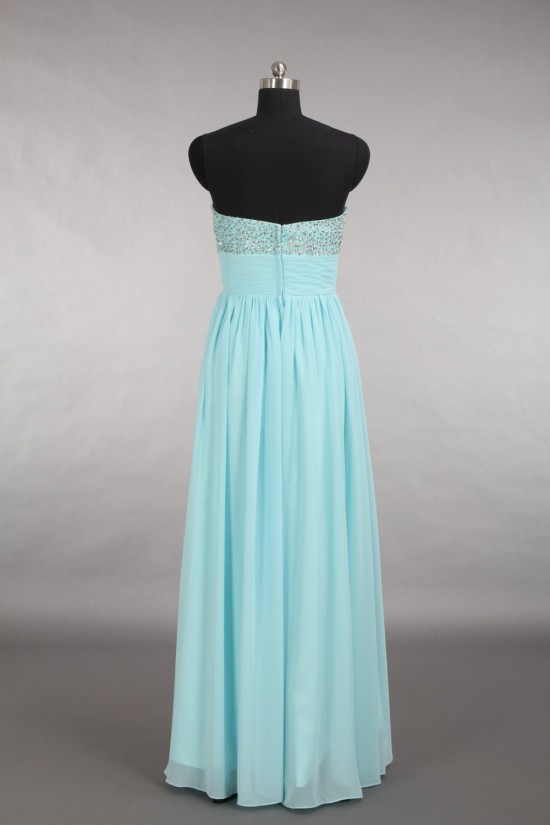 A-Line Sweetheart Beaded Long Chiffon Prom Evening Formal Dresses ED011153