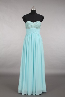 A-Line Sweetheart Beaded Long Chiffon Prom Evening Formal Dresses ED011153