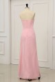 Split-Front Sweetheart Beaded Long Pink Chiffon Prom Evening Formal Dresses ED011156