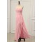 Split-Front Sweetheart Beaded Long Pink Chiffon Prom Evening Formal Dresses ED011156