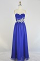 A-Line Sweetheart Beaded Long Blue Chiffon Prom Evening Formal Dresses ED011164