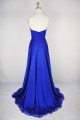 High Low Sweetheart Beaded Blue Chiffon Prom Evening Formal Dresses ED011168