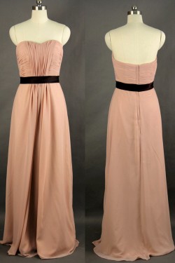 Sheath/Column Sweetheart Beaded Long Chiffon Prom Evening Formal Dresses ED011174