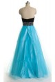A-Line Sweetheart Beaded Black Blue Floor Length Prom Evening Formal Dresses ED011180