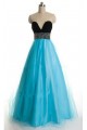 A-Line Sweetheart Beaded Black Blue Floor Length Prom Evening Formal Dresses ED011180