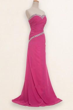 A-Line Sweetheart Beaded Long Chiffon Prom Evening Formal Dresses ED011183