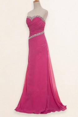 A-Line Sweetheart Beaded Long Chiffon Prom Evening Formal Dresses ED011183