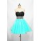 A-Line Sweetheart Beaded Short Black Blue Prom Evening Formal Dresses ED011184