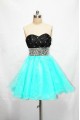 A-Line Sweetheart Beaded Short Black Blue Prom Evening Formal Dresses ED011184