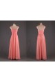 A-Line Straps Sleeveless Beaded Long Pink Chiffon Prom Evening Formal Dresses ED011187
