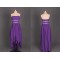 High Low Strapless Beaded Purple Chiffon Prom Evening Formal Dresses ED011188