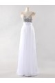 A-Line Beaded Long Pink Chiffon Prom Evening Formal Dresses ED011191