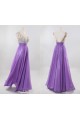 A-Line Beaded Long Blue Chiffon Prom Evening Formal Dresses ED011192