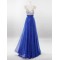 A-Line Beaded Long Blue Chiffon Prom Evening Formal Dresses ED011192