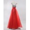 A-Line Beaded Long Red Chiffon Prom Evening Formal Dresses ED011193