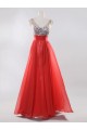 A-Line Beaded Long Red Chiffon Prom Evening Formal Dresses ED011193