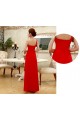 A-Line One-Shoulder Beaded Long Chiffon Prom Evening Formal Dresses ED011194