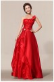 A-Line One-Shoulder Long Red Prom Evening Formal Dresses ED011198
