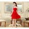 A-Line One-Shoulder Beaded Short Red Chiffon Prom Evening Formal Dresses ED011200