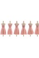 A-Line Short Pink Chiffon Prom Evening Formal Bridesmaid Dresses ED011202