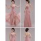 A-Line Long Pink Chiffon Prom Evening Formal Bridesmaid Dresses ED011203