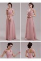 A-Line Off-the-Shoulder Long Pink Chiffon Prom Evening Formal Dresses ED011205
