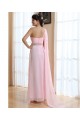 A-Line One-Shoulder Long Pink Chiffon Prom Evening Bridesmaid Dresses ED011210