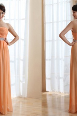 A-Line One-Shoulder Long Chiffon Prom Evening Bridesmaid Dresses ED011211