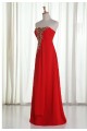 A-Line Sweetheart Beaded Long Red Chiffon Prom Evening Formal Dresses ED011214