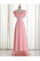 A-Line V-Neck Beaded Long Pink Chiffon Prom Evening Formal Dresses ED011215