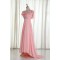 A-Line V-Neck Beaded Long Pink Chiffon Prom Evening Formal Dresses ED011215
