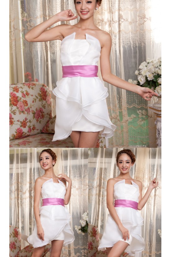 Short/Mini White Chiffon Prom Evening Formal Dresses ED011216